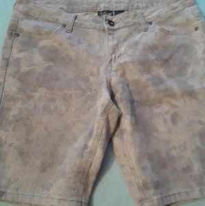 Acid washed jean shorts